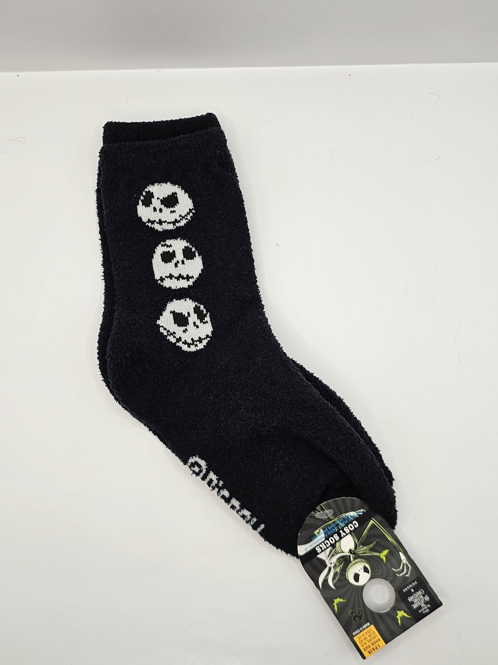 Disney Nightmare Before Christmas Jack Skellington Women's Fuzzy Crew Socks